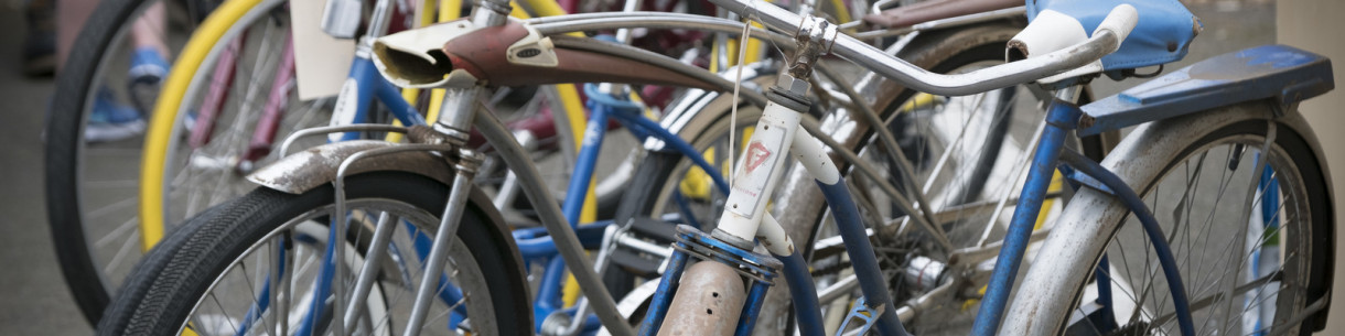 A row of bicycles