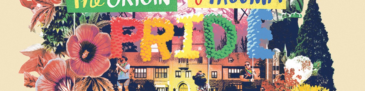 Colorful illustration spelling PRIDE