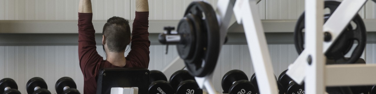 A person in the gym lifting weights