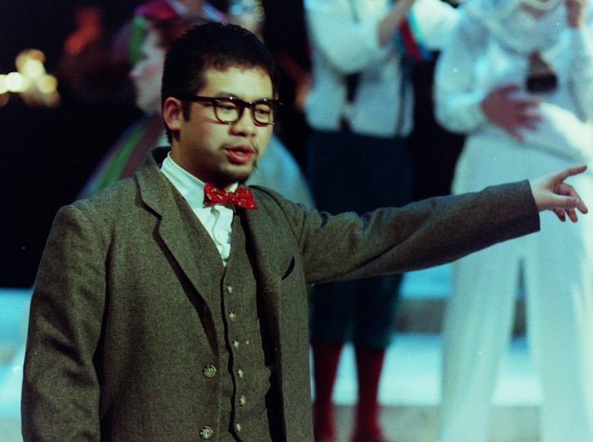 Actor on stage in a play