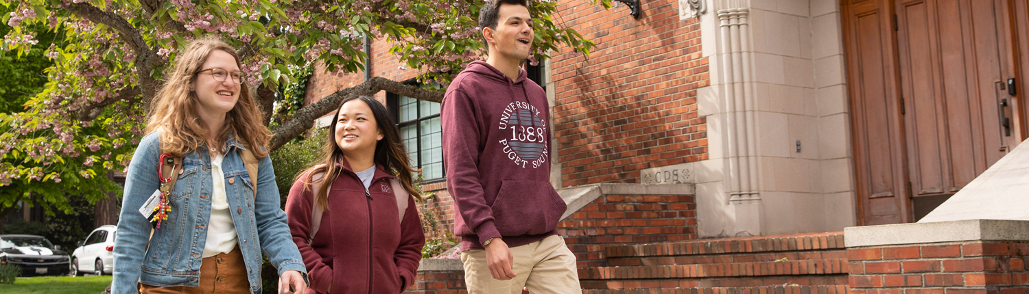 Students walking on campus