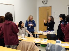 Classroom attendees at an informational presentation