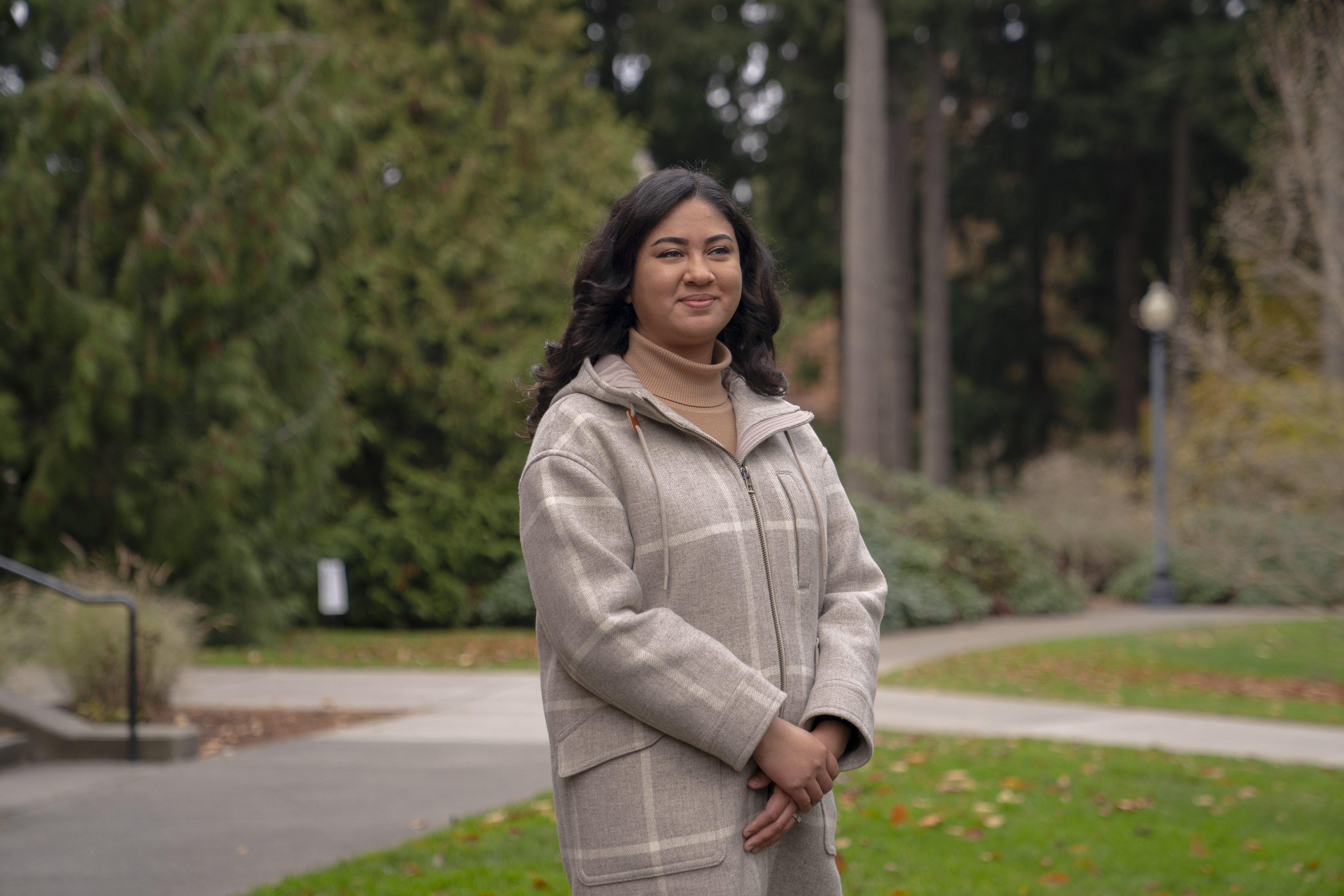 Valeria Ochoa standing outside Wyatt Hall.