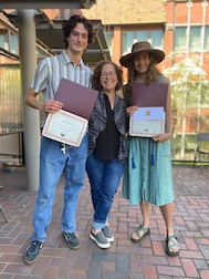 Alexi Ebersole and Olivia Fross receiving Pierson award from Stacey Weiss