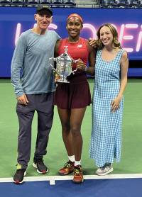 Brad Gilbert, Coco Gauff, and Zoe Gilbert '20