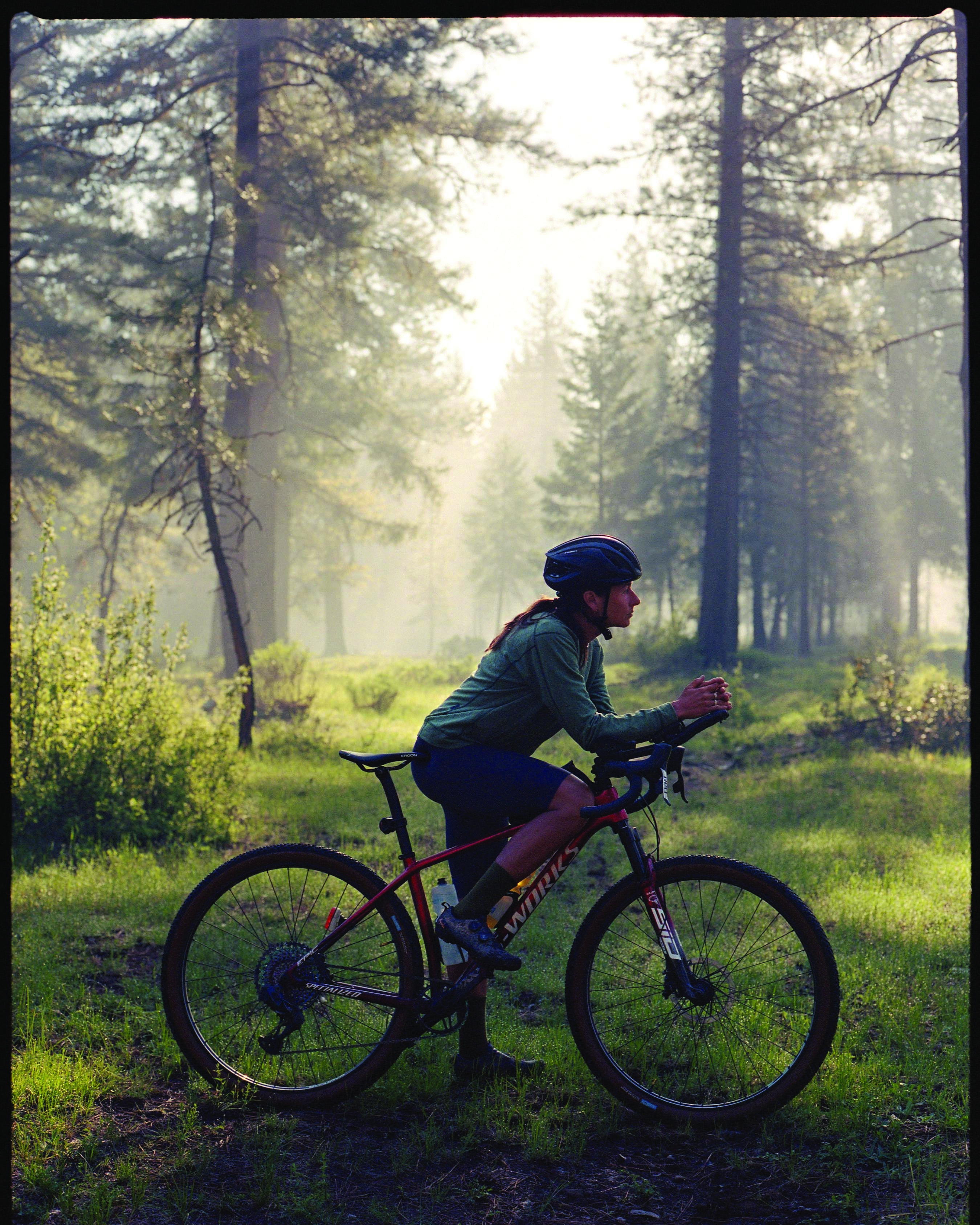 Endurance cyclist Lael Wilcox ’08 on her bike.