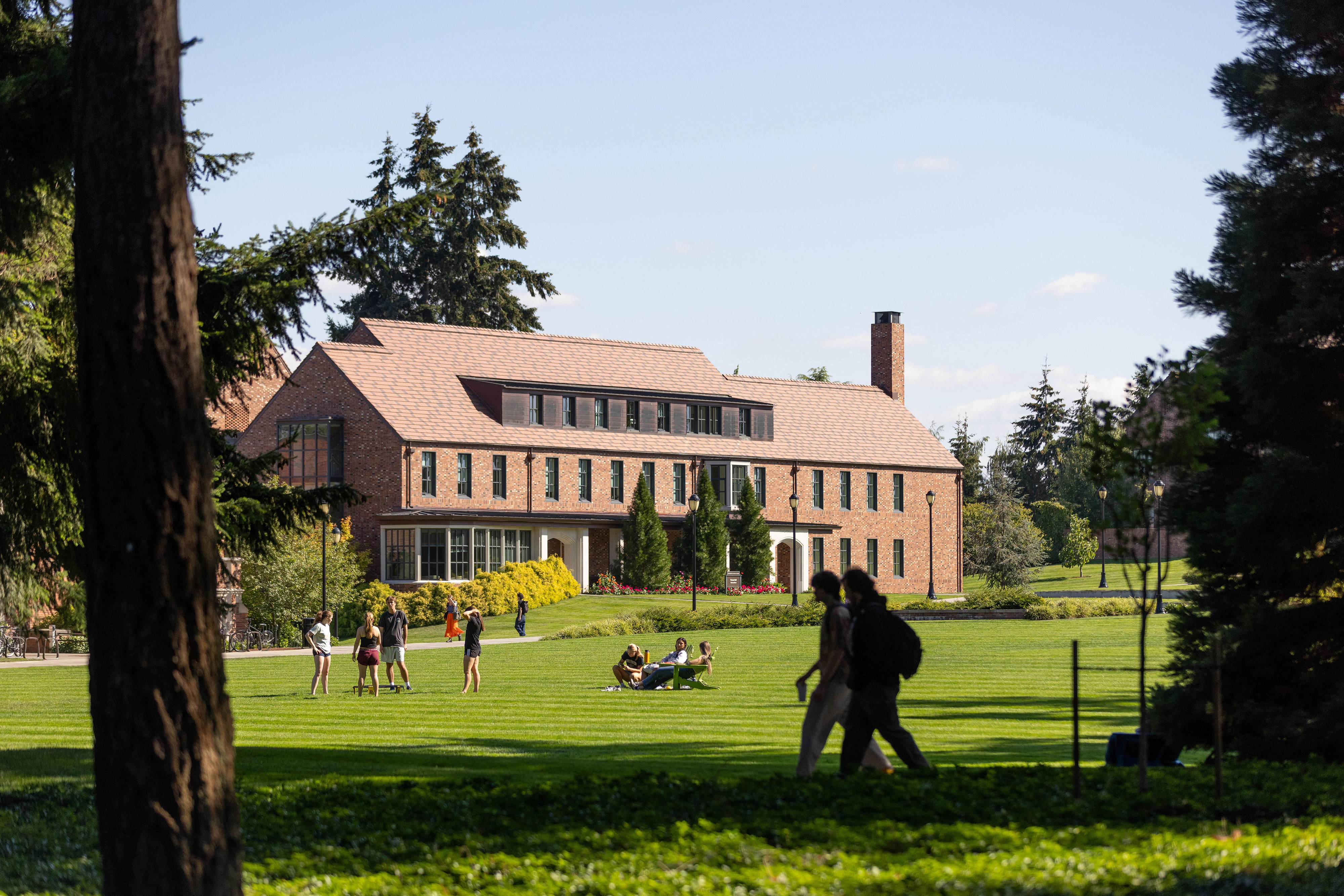 Campus scene on a sunny day