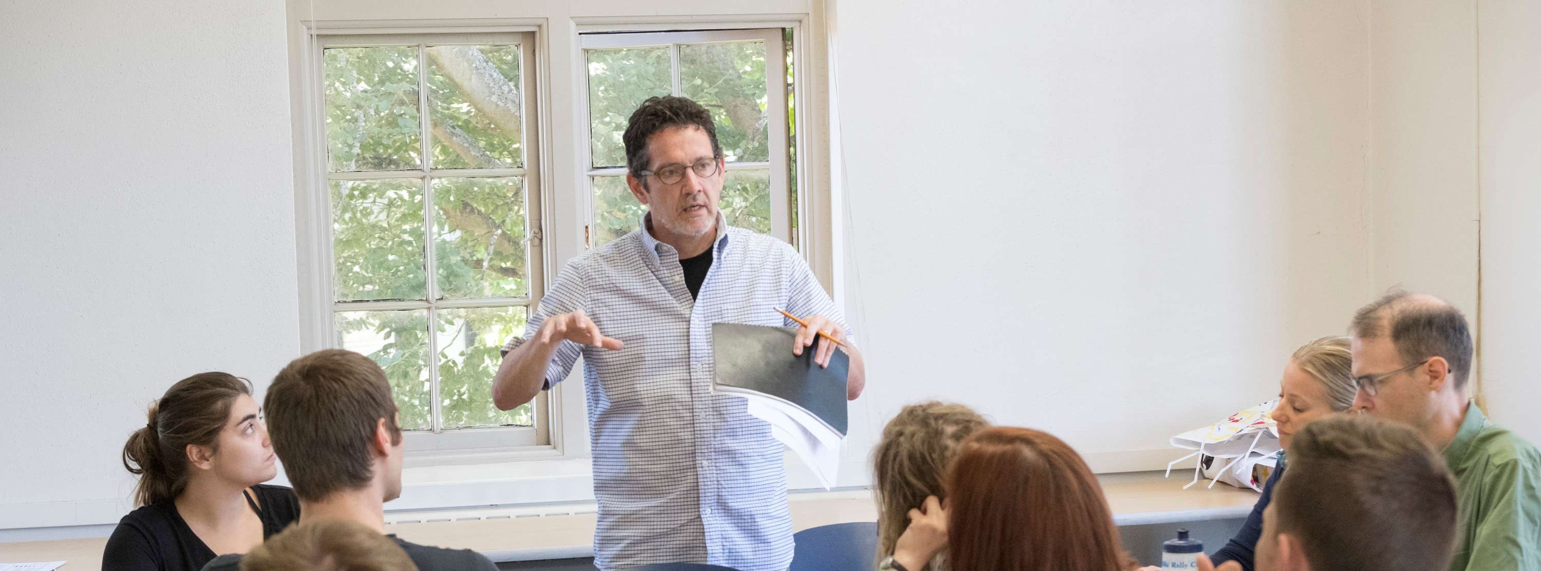 Professor Fred Hamel teaches a class.