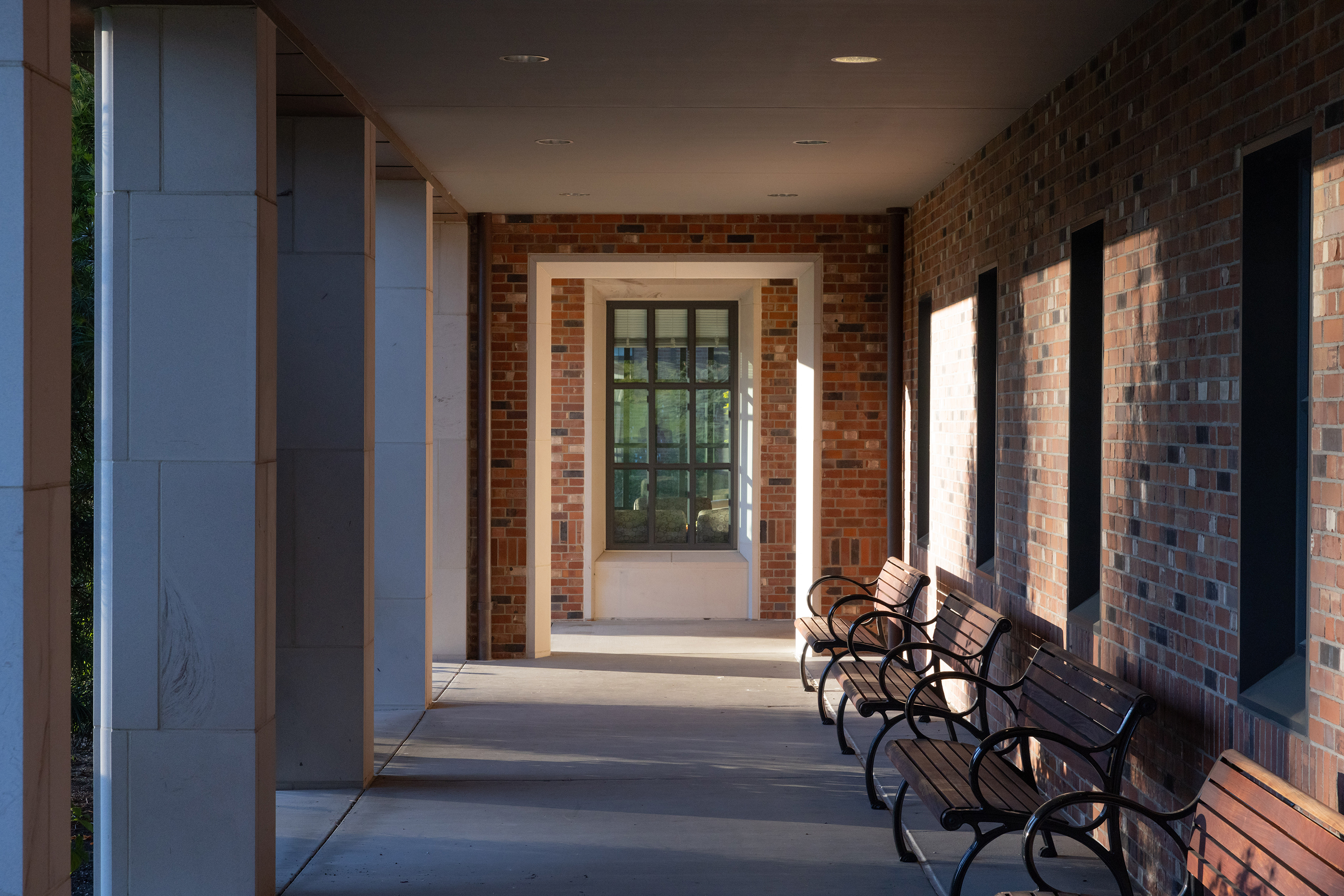 Walkway outside Wyatt Hall.