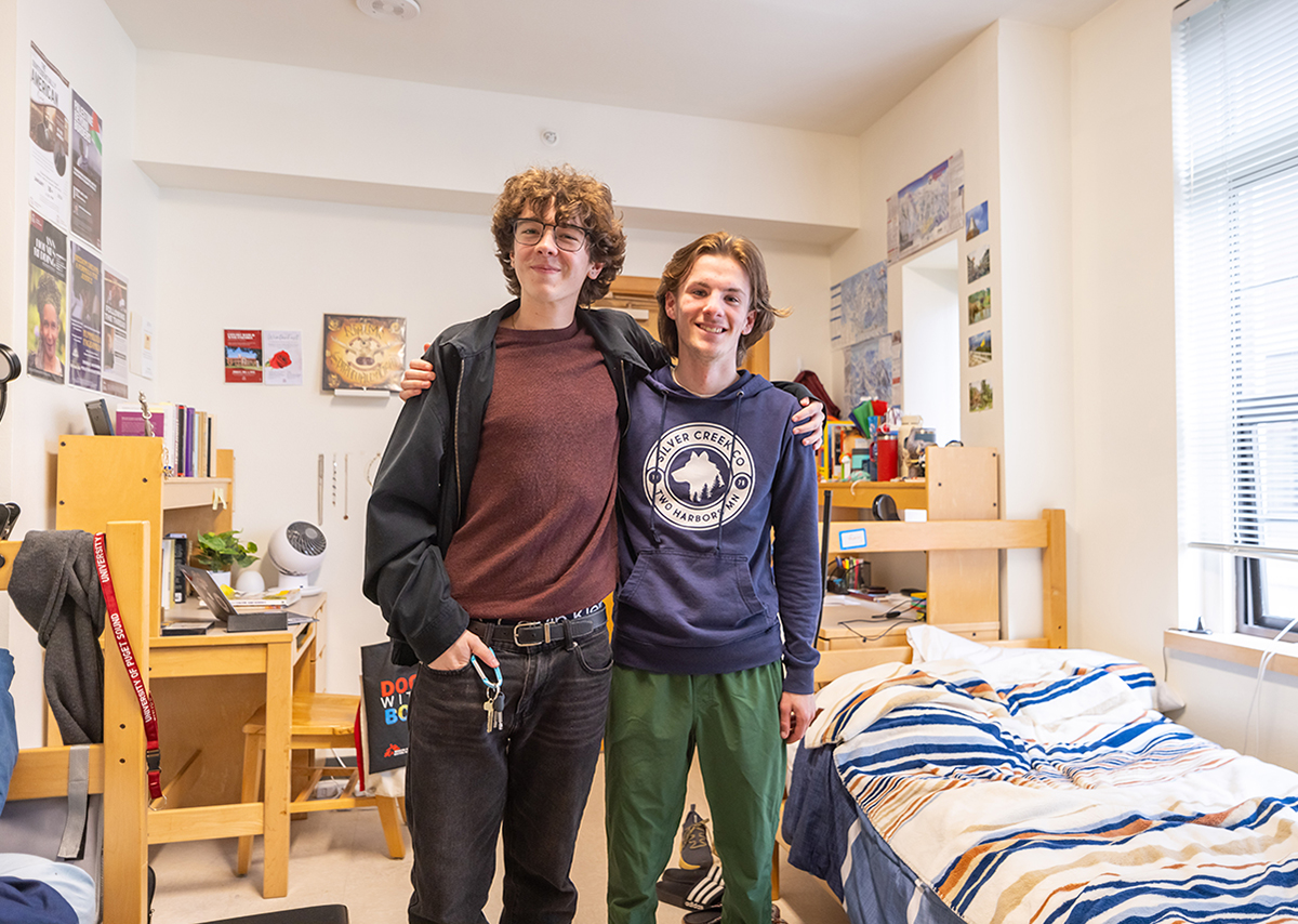 Students in a dorm room