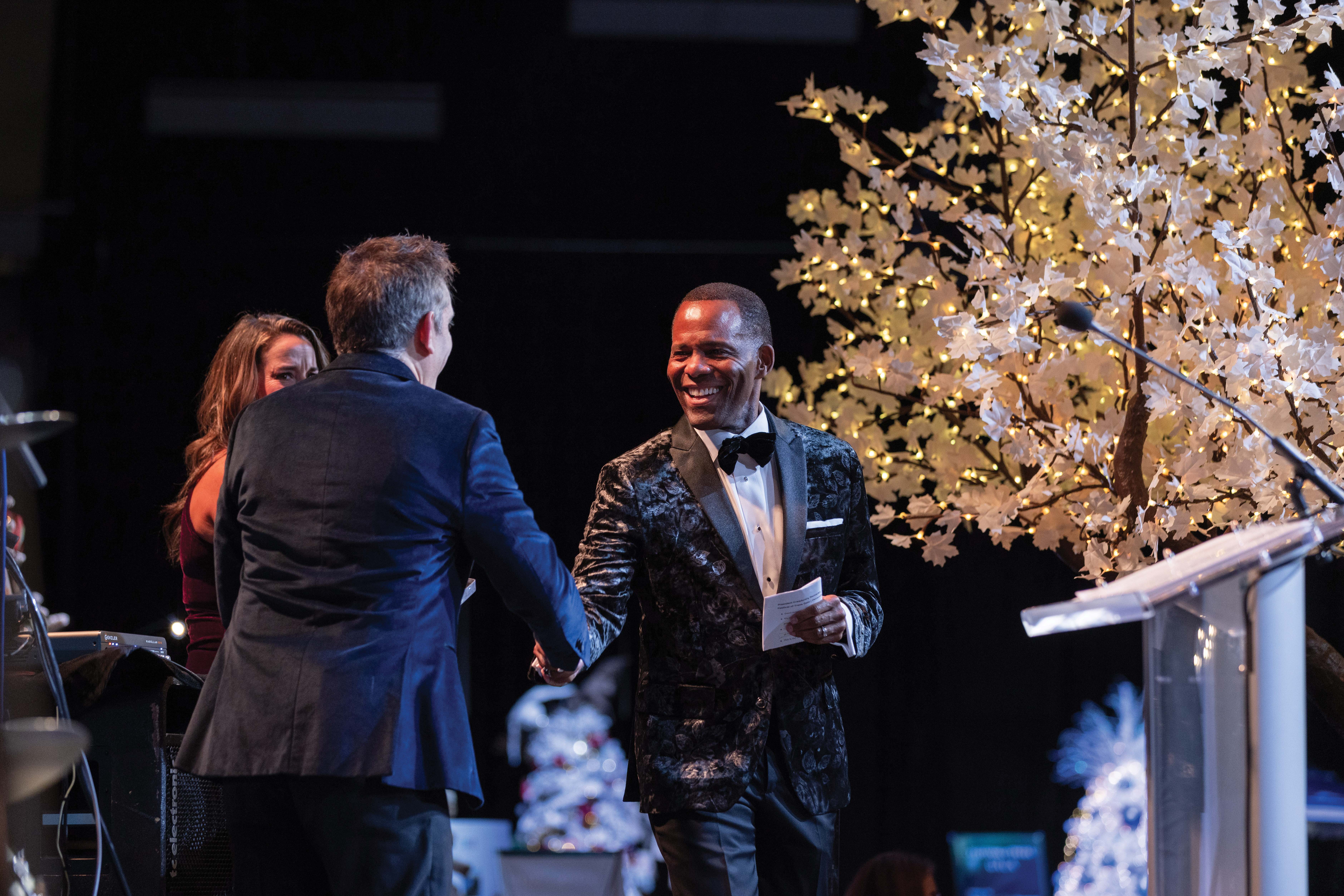 President Isiaah Crawford at the Festival of Trees.