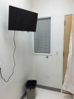 TV mounted on wall