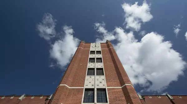 Thompson Hall tower, part of the science center at Puget Sound