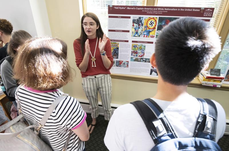 Student presenting summer research.