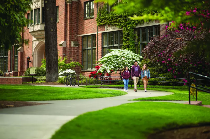 students on campus