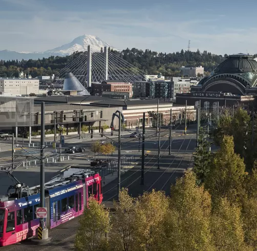 Mount Rainier and Downtown Tacoma