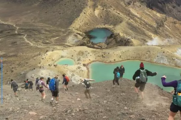 Students on a geology trip to New Zealand