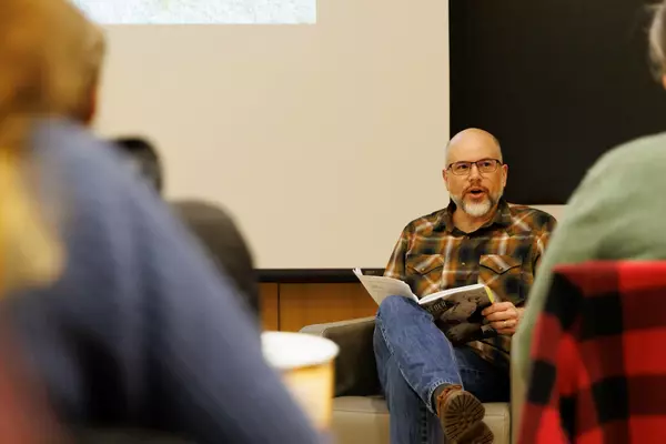 A professor during class discussion.