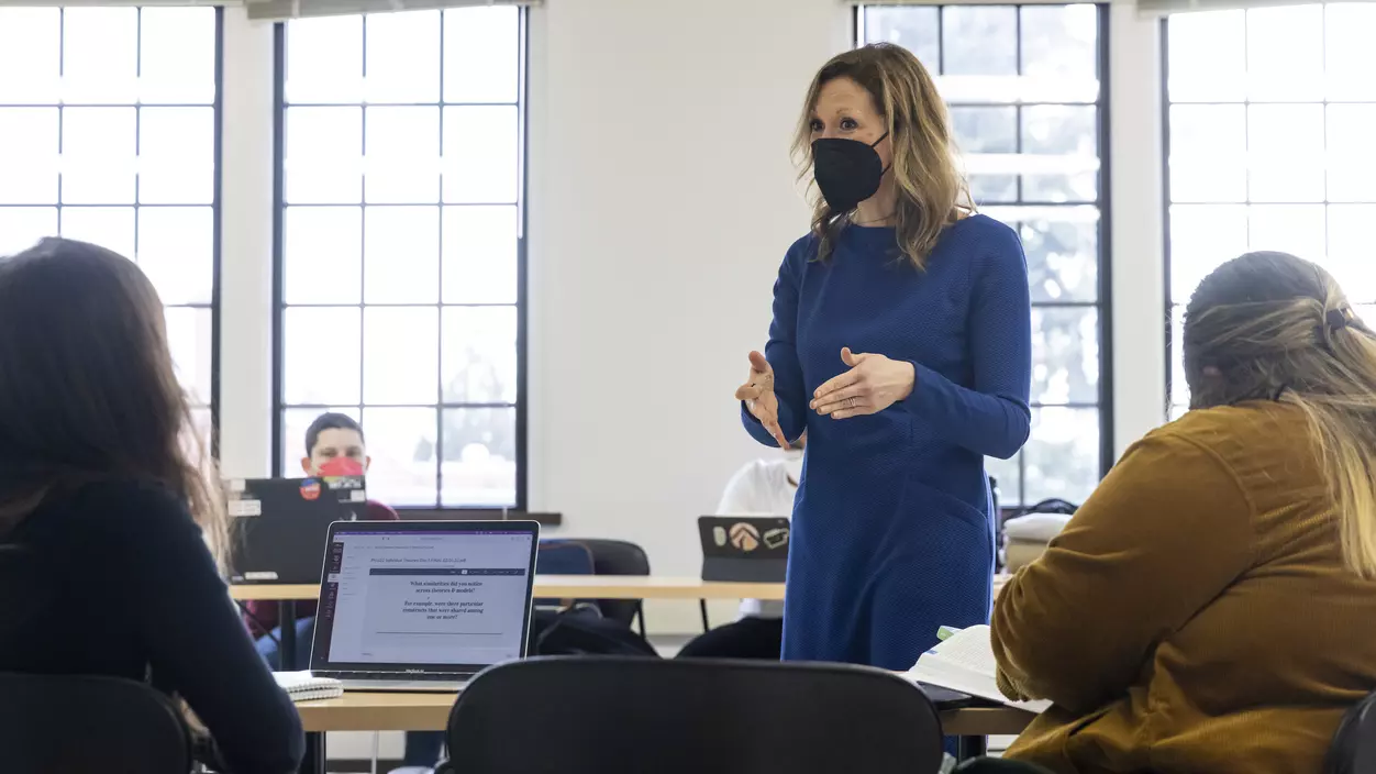 Assistant Professor of Public Health Tracey Thomas, with students in her Health Campaigns course