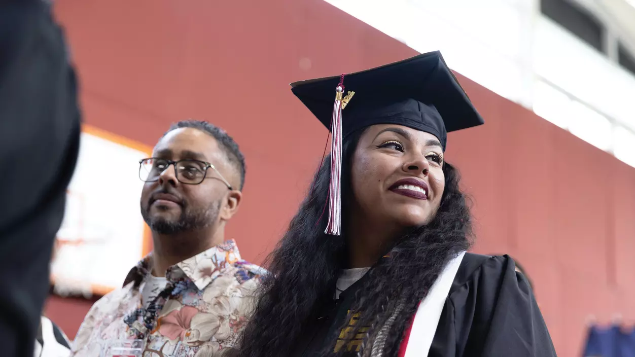 New grad Angelica Dibella-Lira ’24 at the FEPPS graduation ceremony in June 2024.