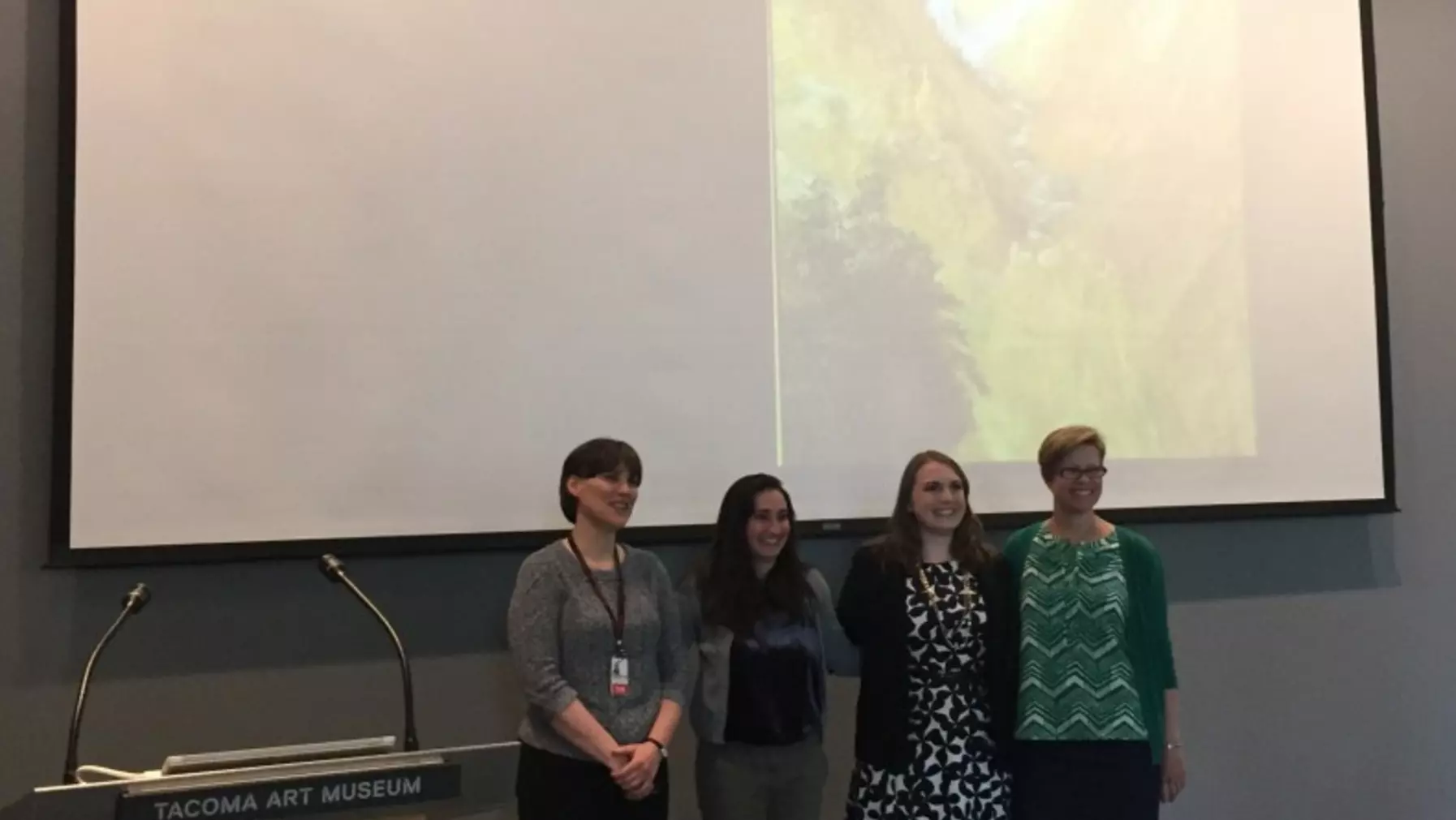 Students present about Abby Williams Hill at Tacoma Art Museum's Lunch and Learn program