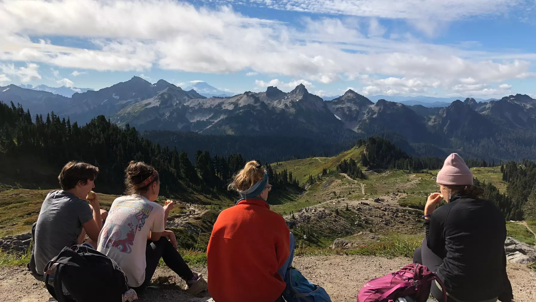 Mount Rainier National Park with students from ENVR 200 on a weekend camping field trip exploring the Nisqually watershed.