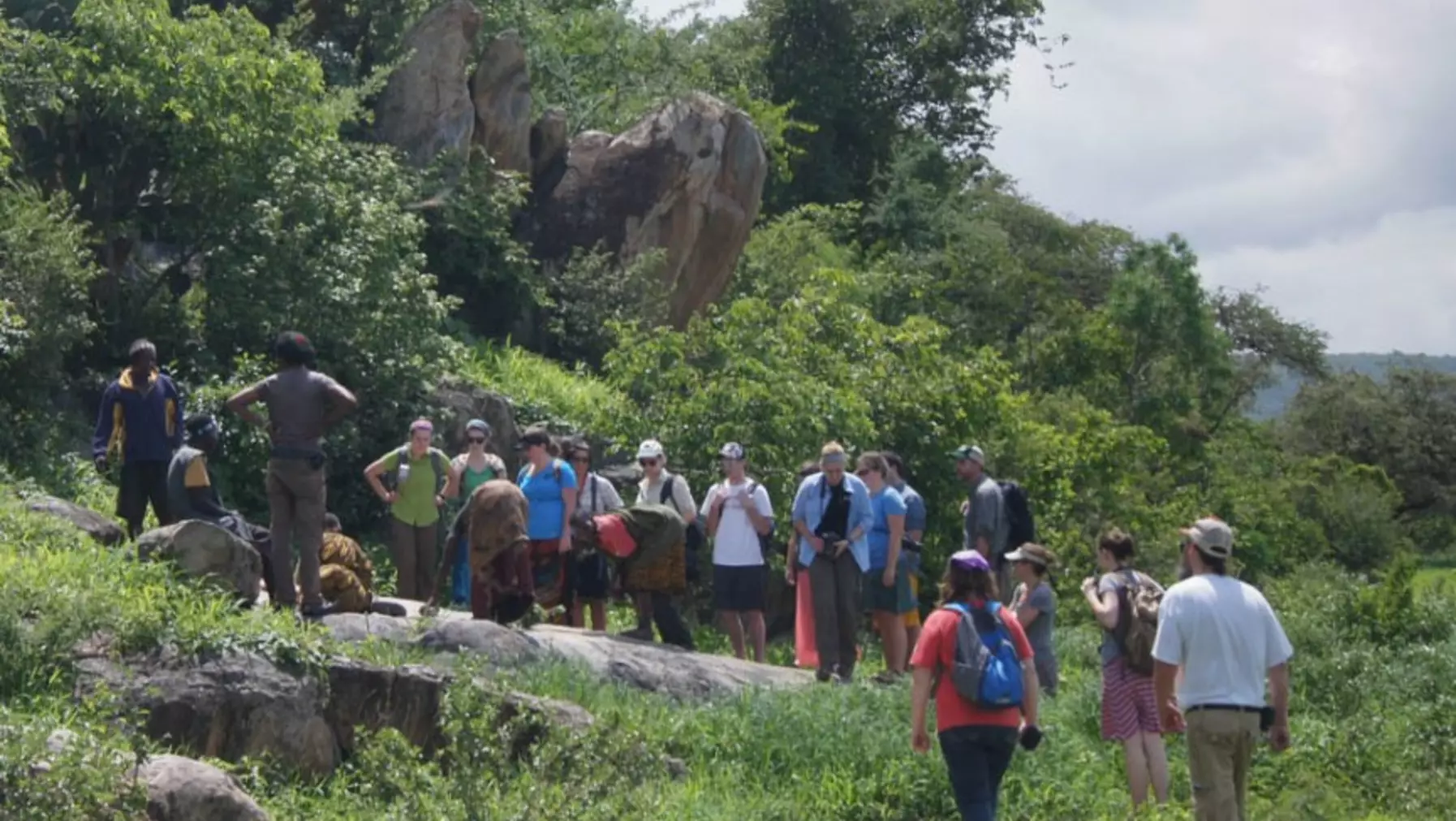 group hiking