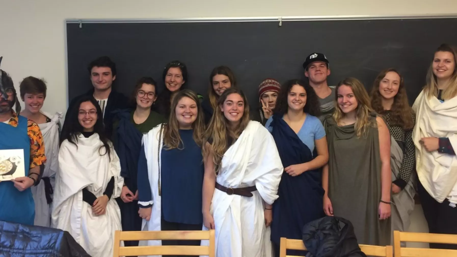 Students wearing togas