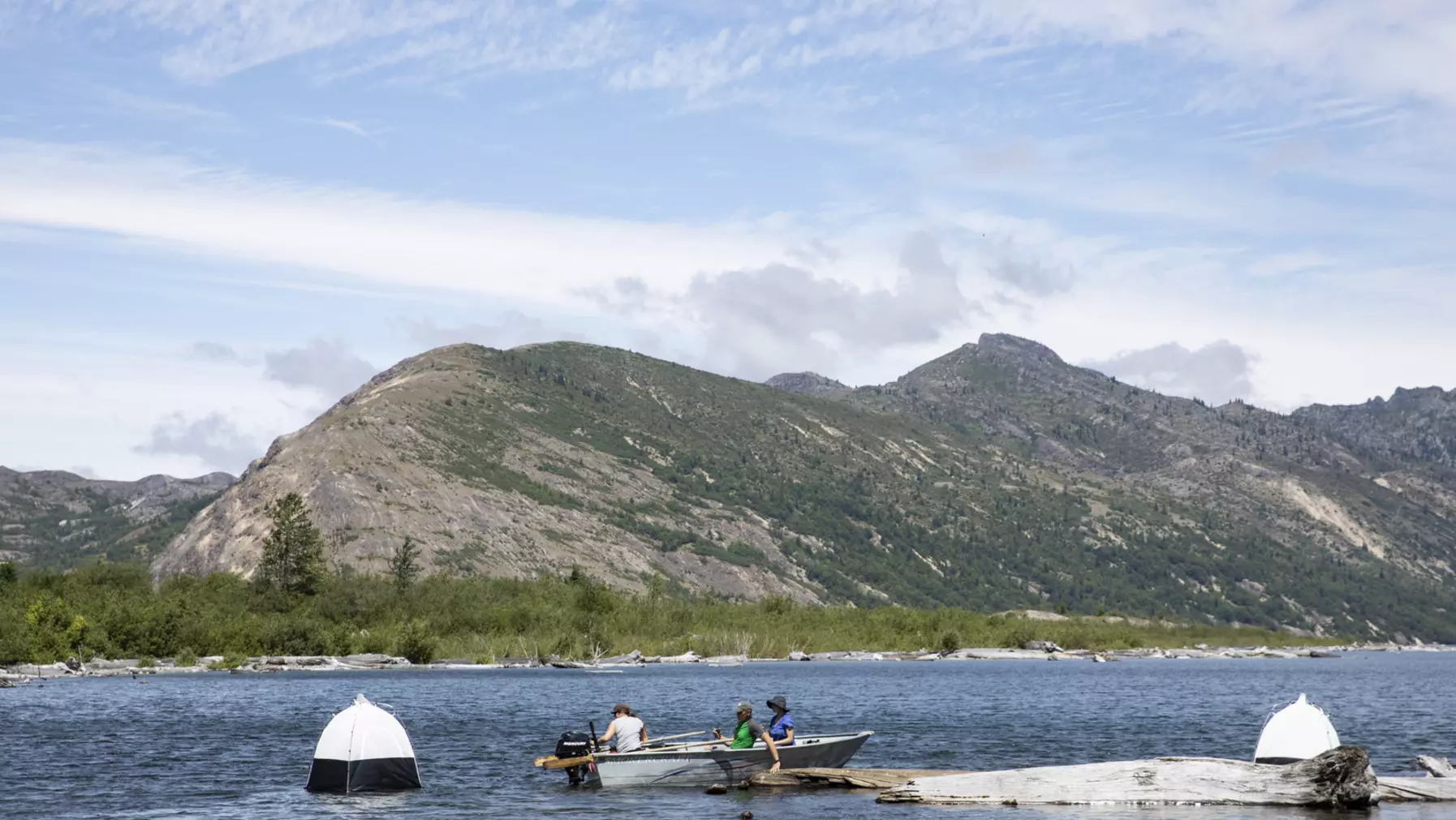 Spirit Lake log raft