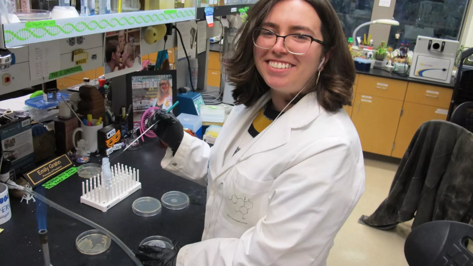 A student works in the lab of Prof. Mark Martin