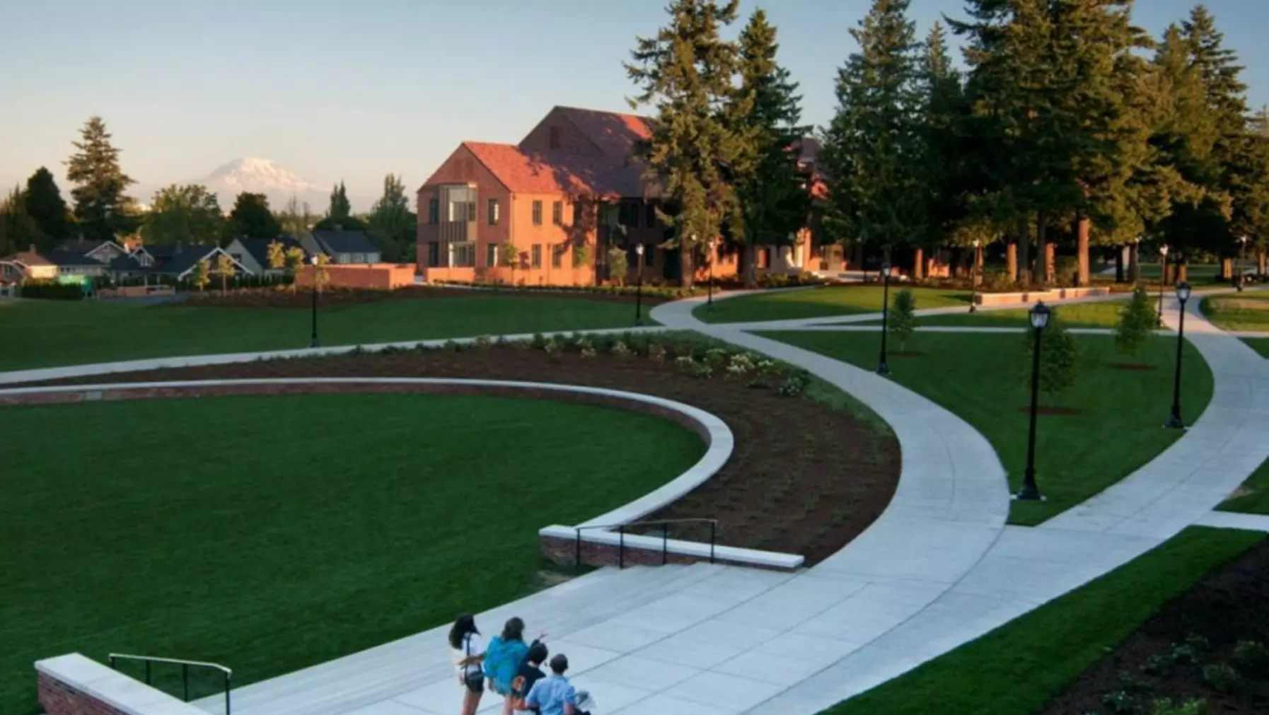 View over Commencement walk at sunset