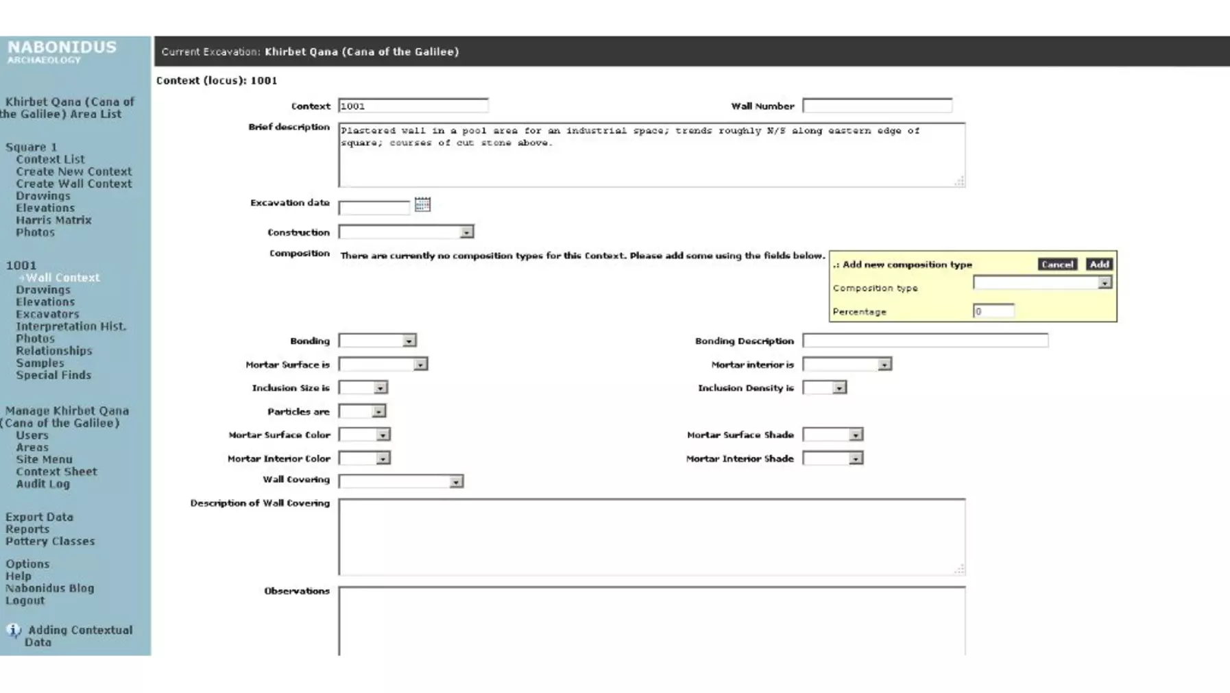 Nabonidus context locus sheet