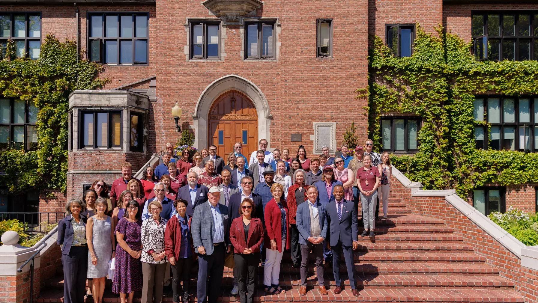 Trustees join campus community members to celebrate the 100th anniversary of the groundbreaking for Jones Hall.