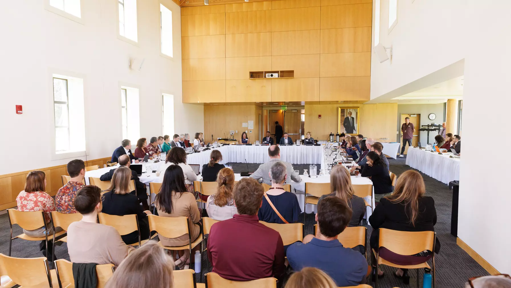 The May Board of Trustees meetings conclude with the open business session in the Tahoma Room, Thomas Hall.