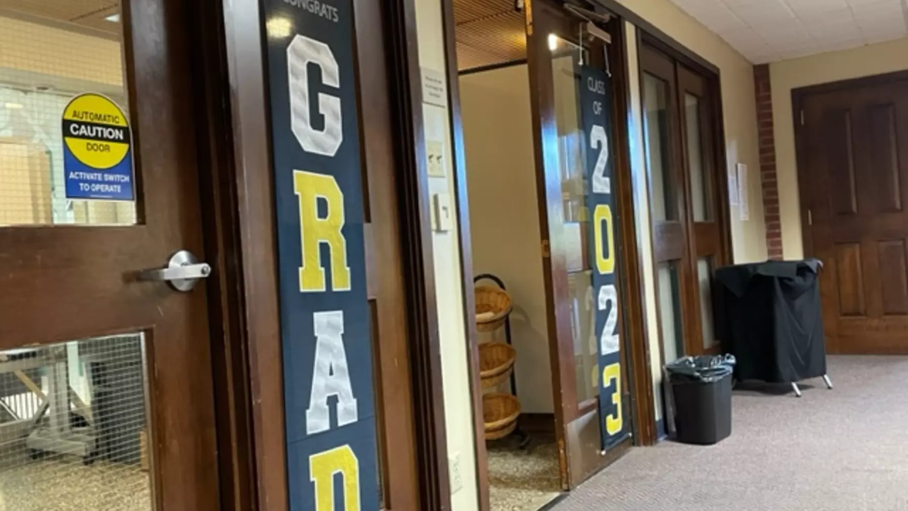 Room with 2023 graduation decorations