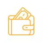 Yellow wallet icon