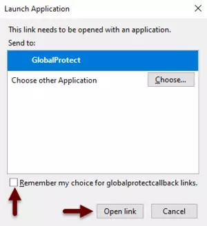 open globalprotect link