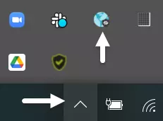 tray arrow and globalprotect icon