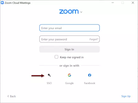 log in to Zoom using SSO