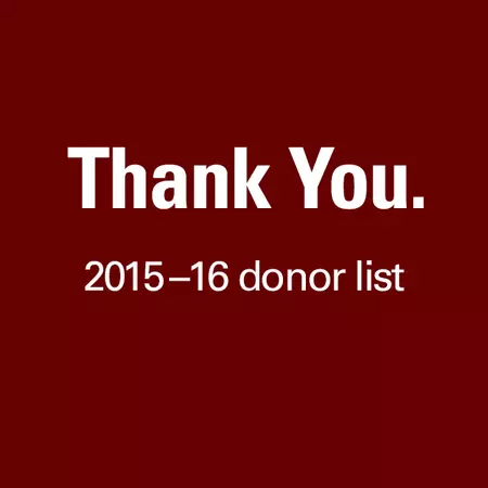 Thank You. 2015-16 donor list